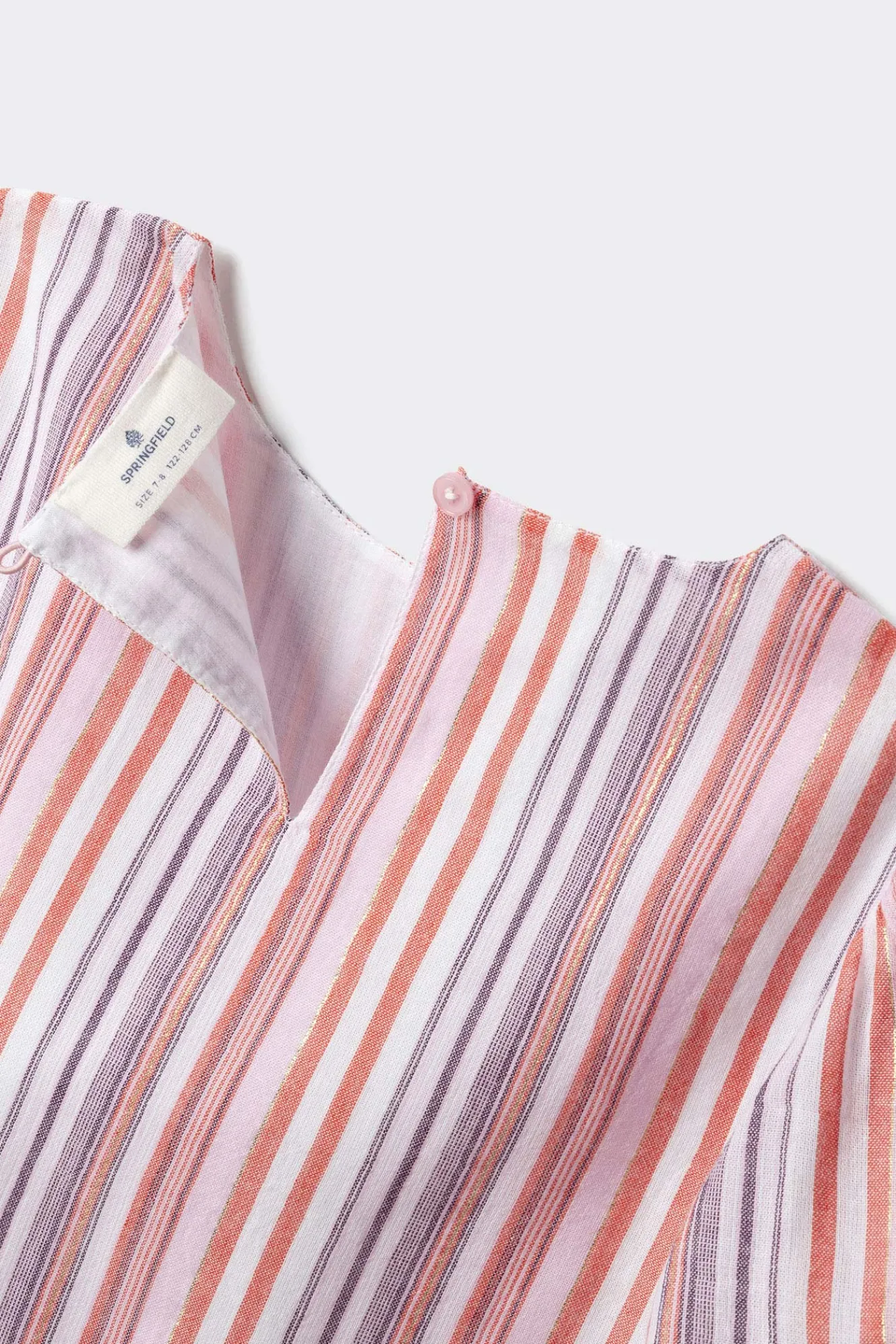 Springfield Kids Blusa manga corta rayas lurex ni&ntilde;a^Niños Camisas Y Blusas