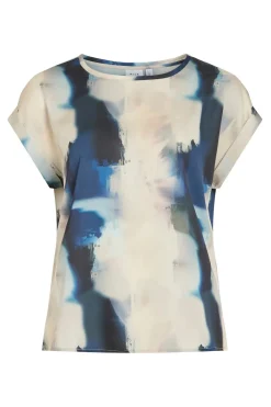 Vila Blusa manga corta satinada^Mujer Camisas Y Blusas