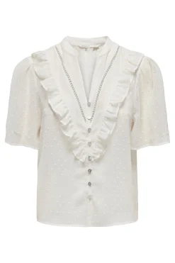 Only Blusa manga francesa volantes^Mujer Camisas Y Blusas