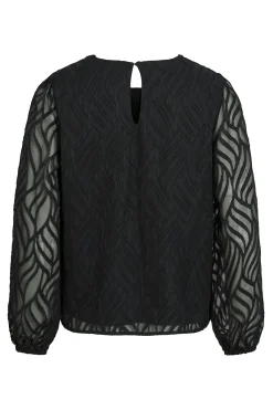 Vila Blusa manga larga con cuello redondo^Mujer Camisas Y Blusas