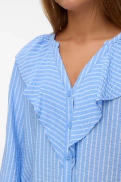 Vero Moda Blusa manga larga de mujer con volantes^Mujer Camisas Y Blusas