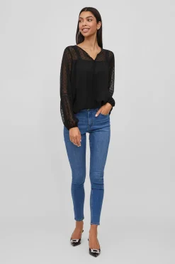 Vila Blusa manga larga plumeti^Mujer Camisas Y Blusas