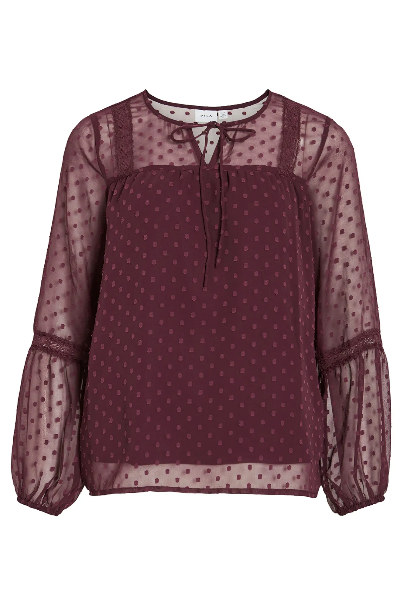 Vila Blusa manga larga plumeti^Mujer Camisas Y Blusas