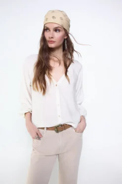 Slowlove Blusa plisada fluida^Mujer Camisas Y Blusas