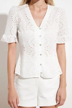 Trendyol Blusa recta de manga larga^Mujer Camisas Y Blusas