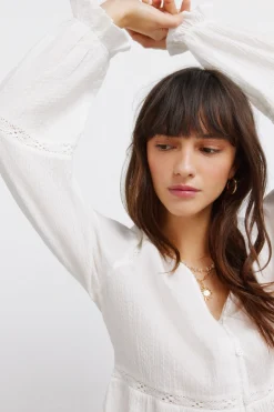 Springfield Blusa rom&aacute;ntica blanca^Mujer Camisas Y Blusas