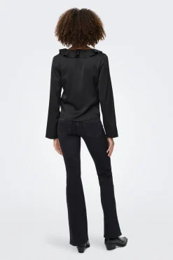 Only Blusa satinada con volante^Mujer Camisas Y Blusas