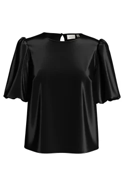 Vila Blusa satinada manga globo^Mujer Camisas Y Blusas