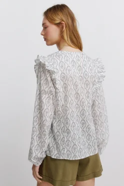 Springfield Blusa volumen y volantes^Mujer Camisas Y Blusas