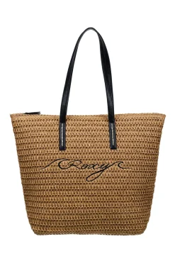 Roxy Bolso rafia playa asas y texto^Mujer Bolsos