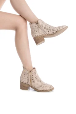 XTI Bot&iacute;n tac&oacute;n antelina troquelado^Mujer Botas