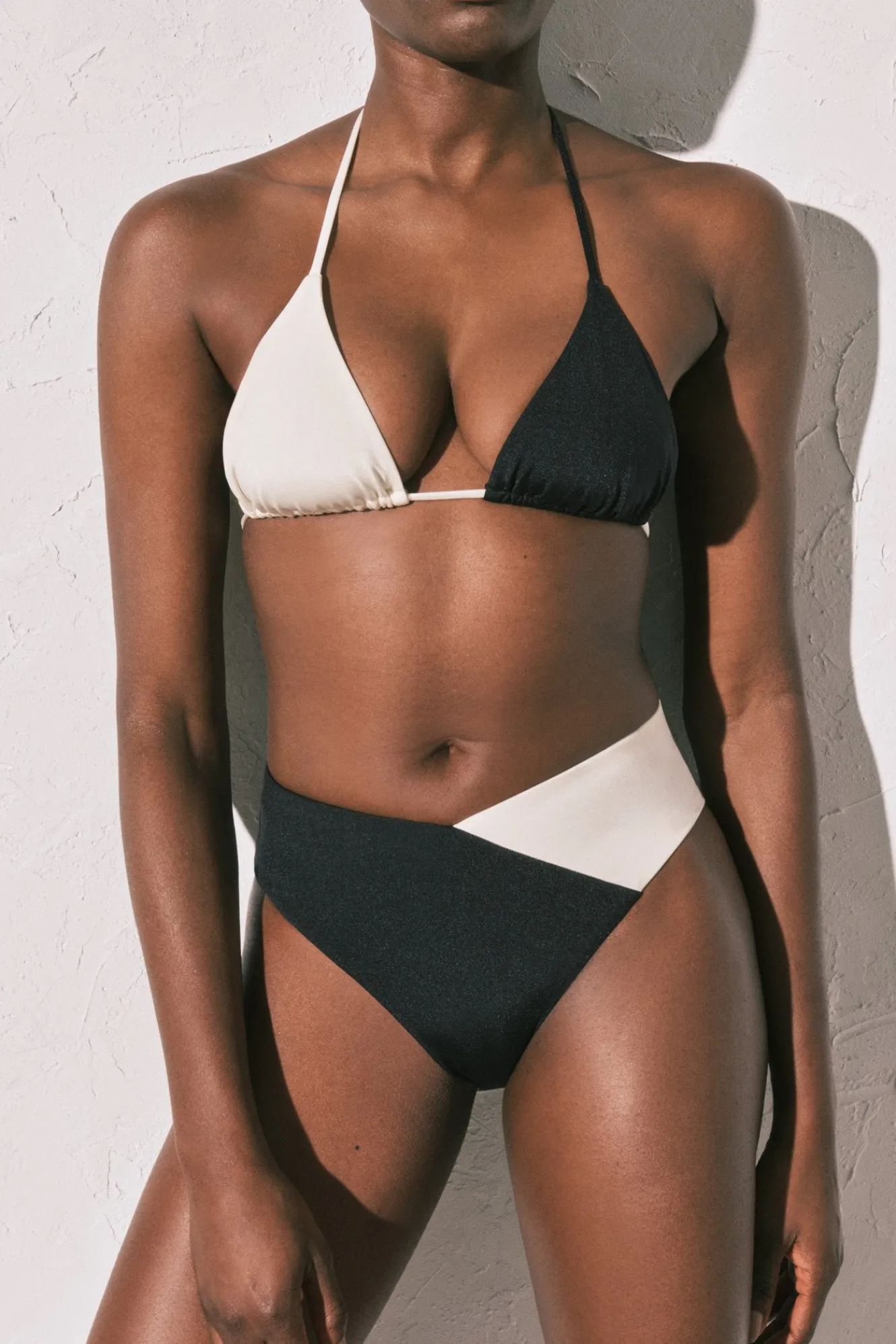 Women'secret Braga bikini alta color block B&W^Mujer Baño