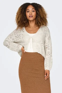 Only C&aacute;rdigan corto de crochet troquelado^Mujer Jerséis Y Cárdigans