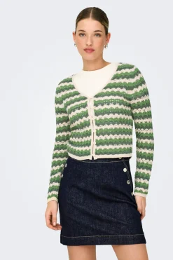 Only C&aacute;rdigan de crochet troquelado^Mujer Jerséis Y Cárdigans