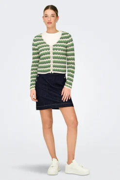 Only C&aacute;rdigan de crochet troquelado^Mujer Jerséis Y Cárdigans