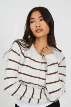 Brave Soul C&aacute;rdigan de punto a rayas^Mujer Jerséis Y Cárdigans