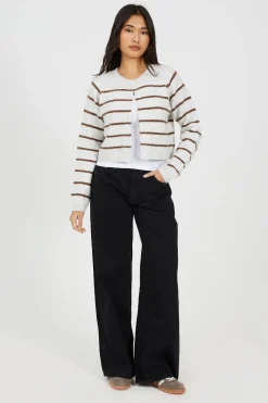 Brave Soul C&aacute;rdigan de punto a rayas^Mujer Jerséis Y Cárdigans