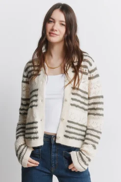 Springfield C&aacute;rdigan pointelle de rayas^Mujer Jerséis Y Cárdigans