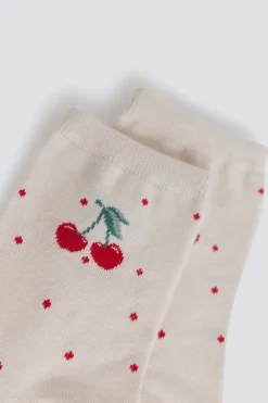 Springfield Calcet&iacute;n largo cerezas^Mujer Calcetines