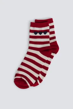 Springfield Calcet&iacute;n largo de rayas corazones^Mujer Calcetines