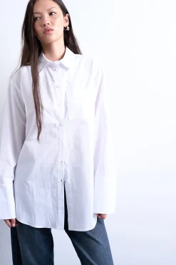 Topshop Camisa amplia de corte oversize^Mujer Camisas Y Blusas
