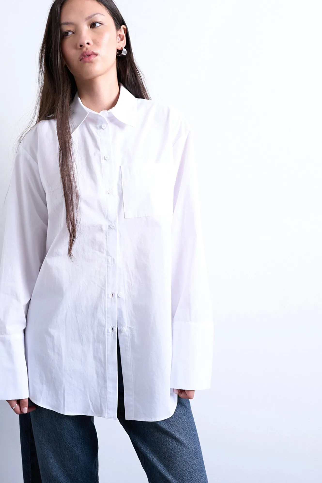Topshop Camisa amplia de corte oversize^Mujer Camisas Y Blusas