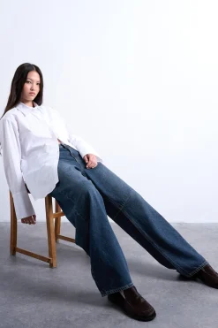 Topshop Camisa amplia de corte oversize^Mujer Camisas Y Blusas