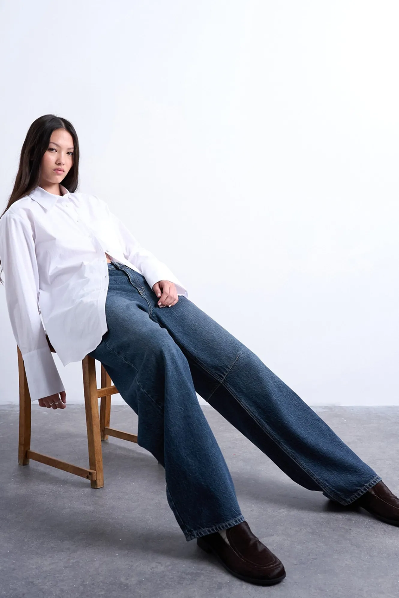 Topshop Camisa amplia de corte oversize^Mujer Camisas Y Blusas