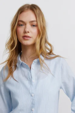 Springfield Camisa b&aacute;sica efecto lino^Mujer Camisas Y Blusas|Lino