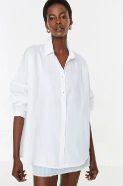 Trendyol Camisa b&aacute;sica oversize^Mujer Camisas Y Blusas