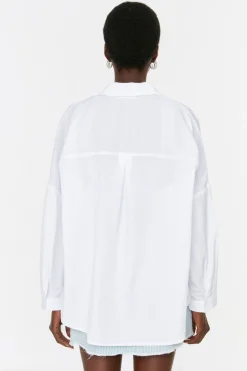 Trendyol Camisa b&aacute;sica oversize^Mujer Camisas Y Blusas