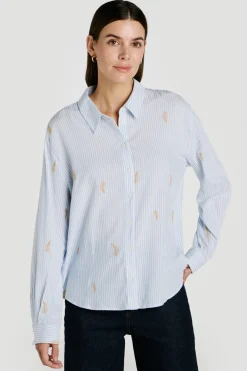 Vila Camisa con bordados de algod&oacute;n y viscosa^Mujer Camisas Y Blusas