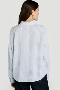 Vila Camisa con bordados de algod&oacute;n y viscosa^Mujer Camisas Y Blusas
