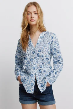 Springfield Camisa cuello mao efecto lino^Mujer Camisas Y Blusas|Lino