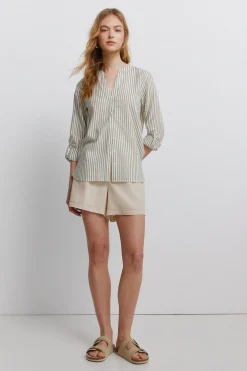 Springfield Camisa cuello mao efecto lino^Mujer Camisas Y Blusas|Lino