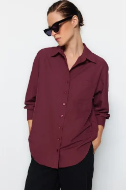 Trendyol Camisa de algod&oacute;n oversize^Mujer Camisas Y Blusas