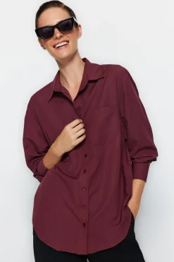 Trendyol Camisa de algod&oacute;n oversize^Mujer Camisas Y Blusas