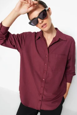 Trendyol Camisa de algod&oacute;n oversize^Mujer Camisas Y Blusas