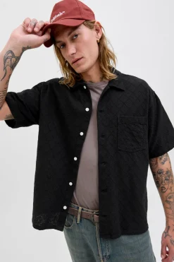 Jack & Jones Camisa de hombre de manga corta con textura^Hombre Camisas