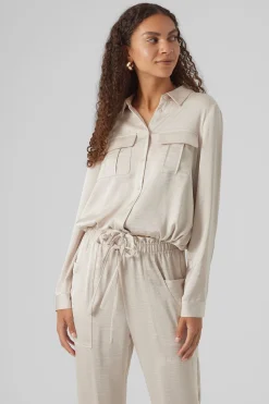 Vero Moda Camisa de manga larga efecto satinado^Mujer Camisas Y Blusas