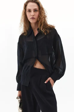 Oxxo Camisa de mangas abullonadas^Mujer Camisas Y Blusas