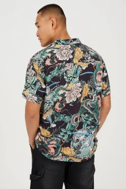 Brave Soul Camisa estampada de manga corta^Hombre Camisas