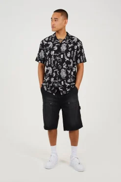 Brave Soul Camisa estampada de manga corta^Hombre Camisas