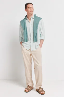 Springfield Camisa fil a fil lino viscosa^Hombre Camisas|Lino