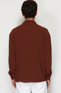 Trendyol Camisa flu&iacute;da manga larga^Hombre Camisas