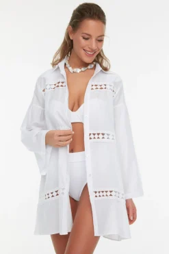 Trendyol Camisa larga playera con rayas^Mujer Camisas Y Blusas