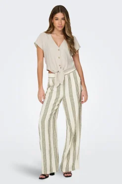 Only Camisa manga corta de lino^Mujer Camisas Y Blusas|Lino