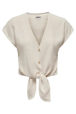 Only Camisa manga corta de lino^Mujer Camisas Y Blusas|Lino