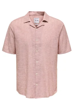 Only & Sons Camisa manga corta lino^Hombre Camisas|Lino