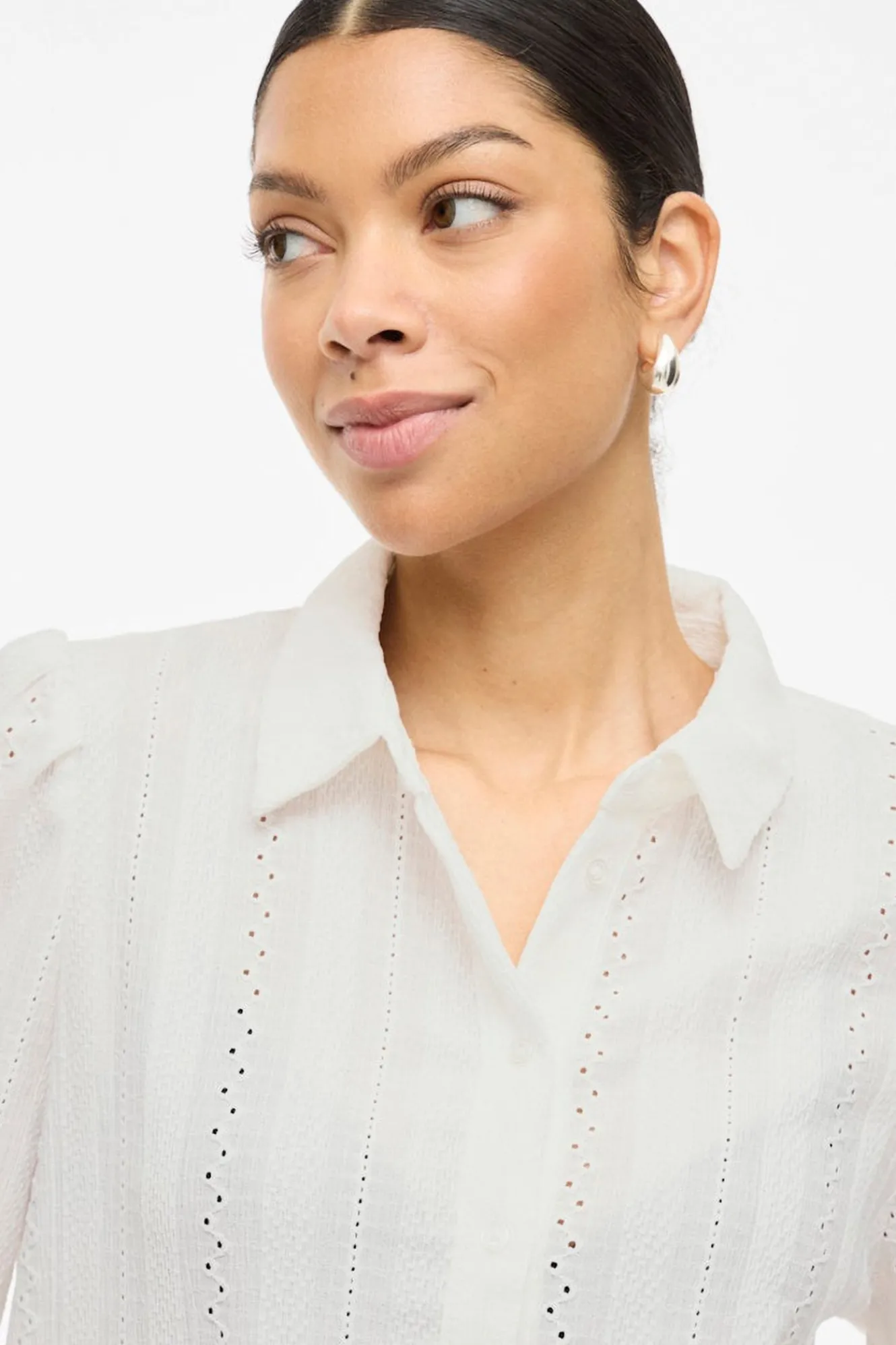 Vila Camisa manga larga con bordado inglés^Mujer Camisas Y Blusas